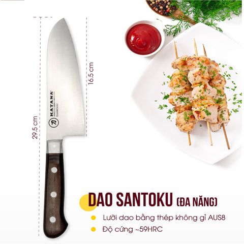 Dao bếp thái đa năng KATANA Essential Santoku - KATA201 (165mm)