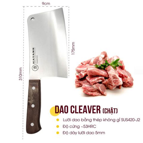 Dao bếp chặt chuyên dụng KATANA Essential Cleaver - KATA205 (175mm)